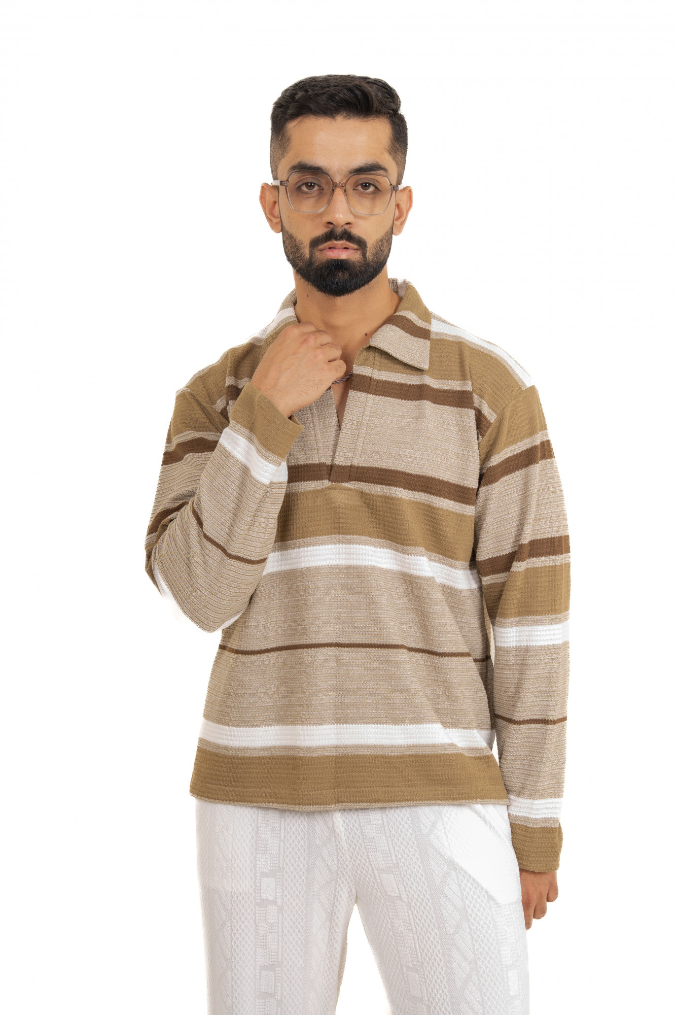 Striped Polo Sweat Shirt