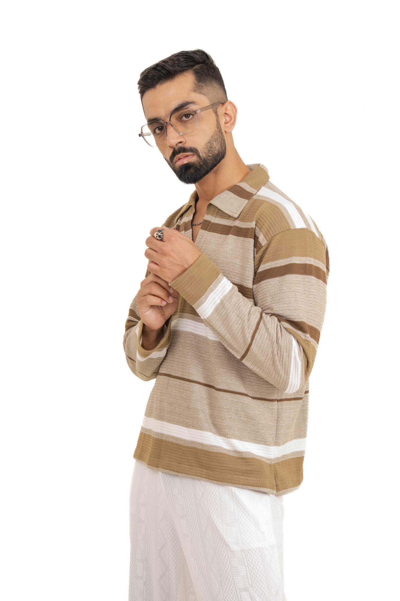 Striped Polo Sweat Shirt