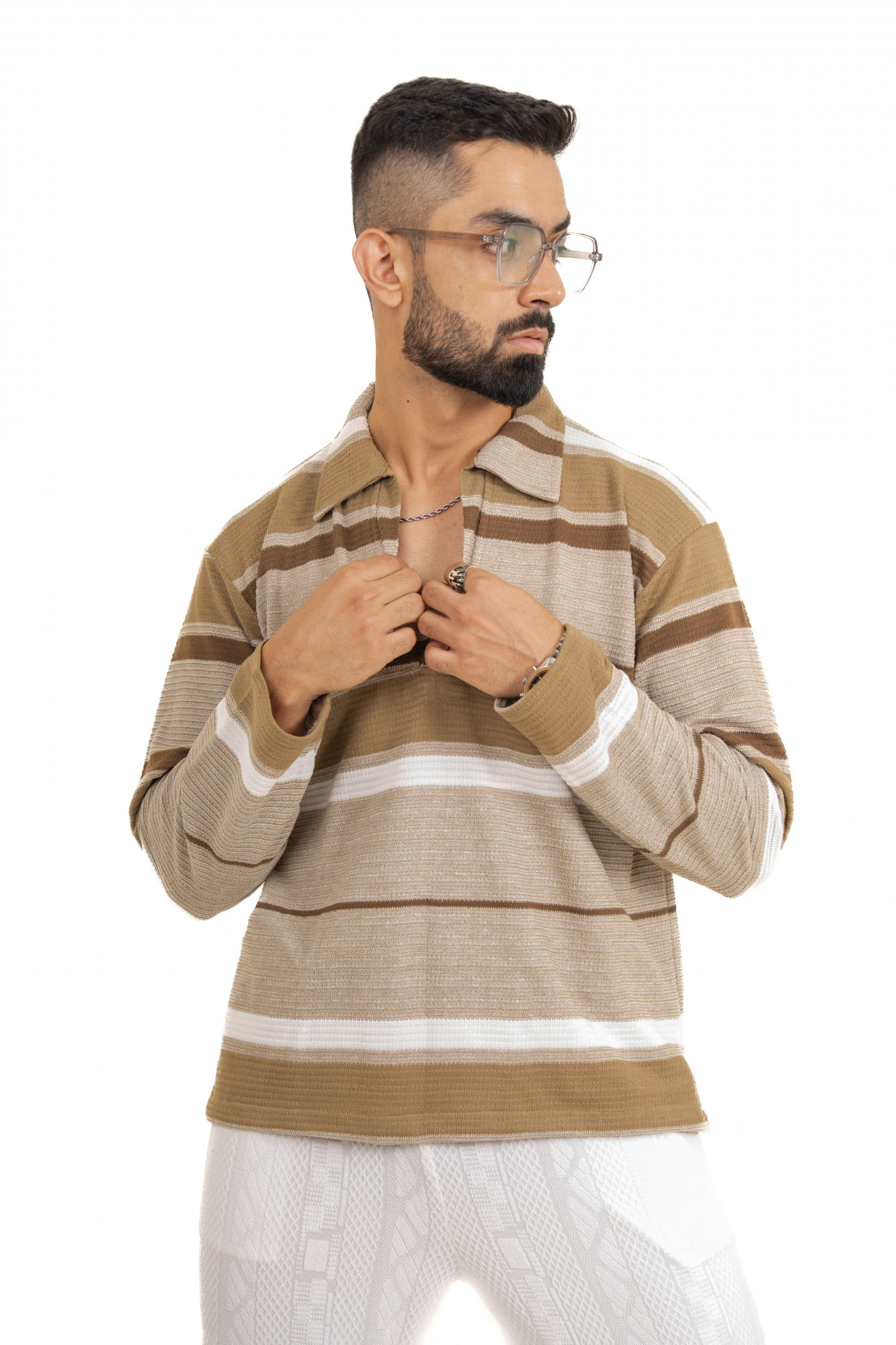 Striped Polo Sweat Shirt