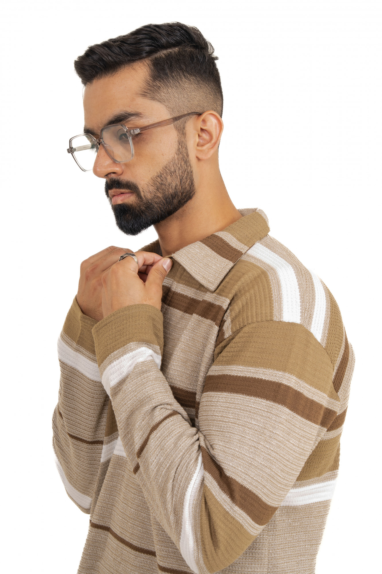 Striped Polo Sweat Shirt
