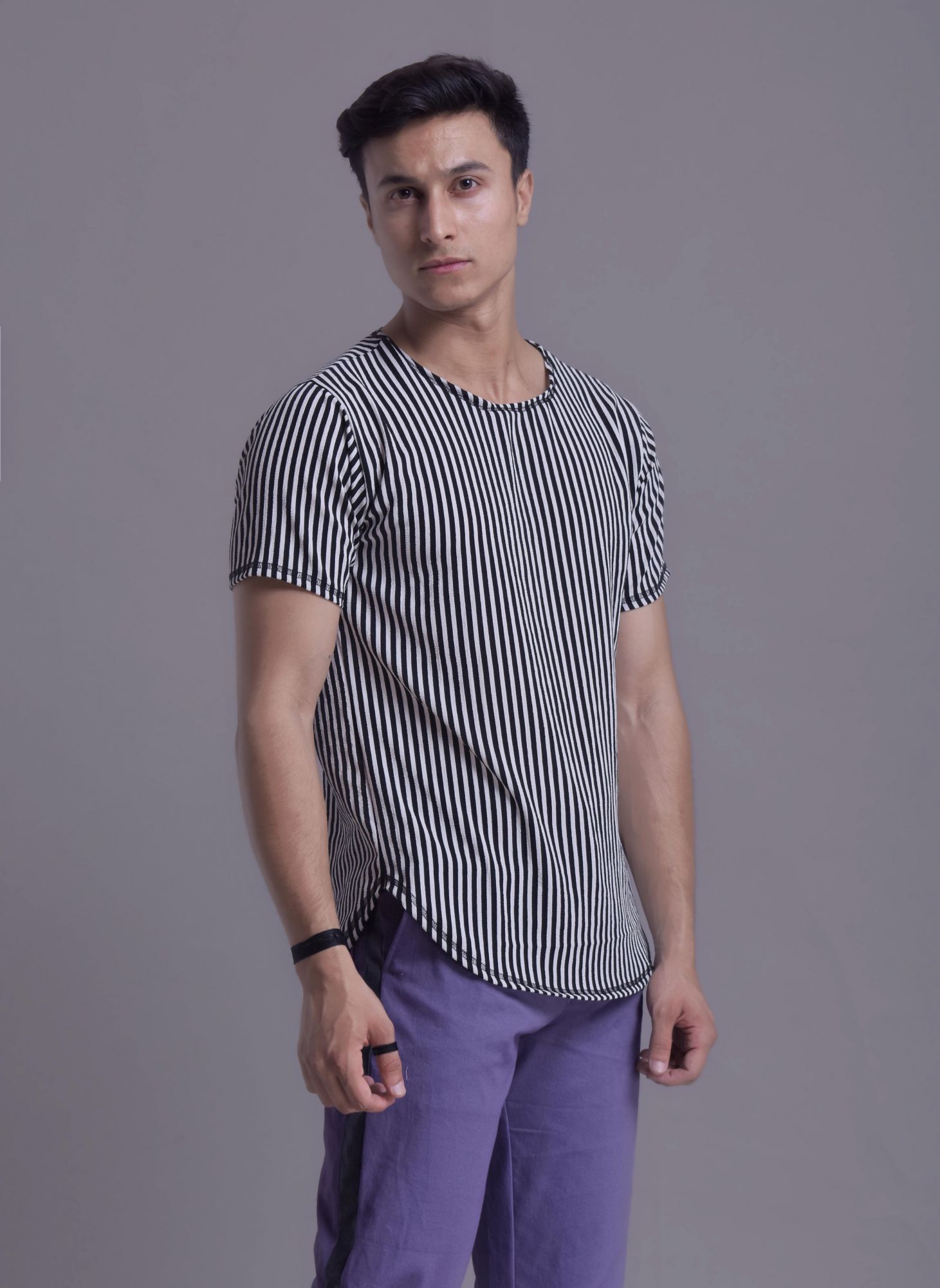 Mens Flowing Striped Tshirt