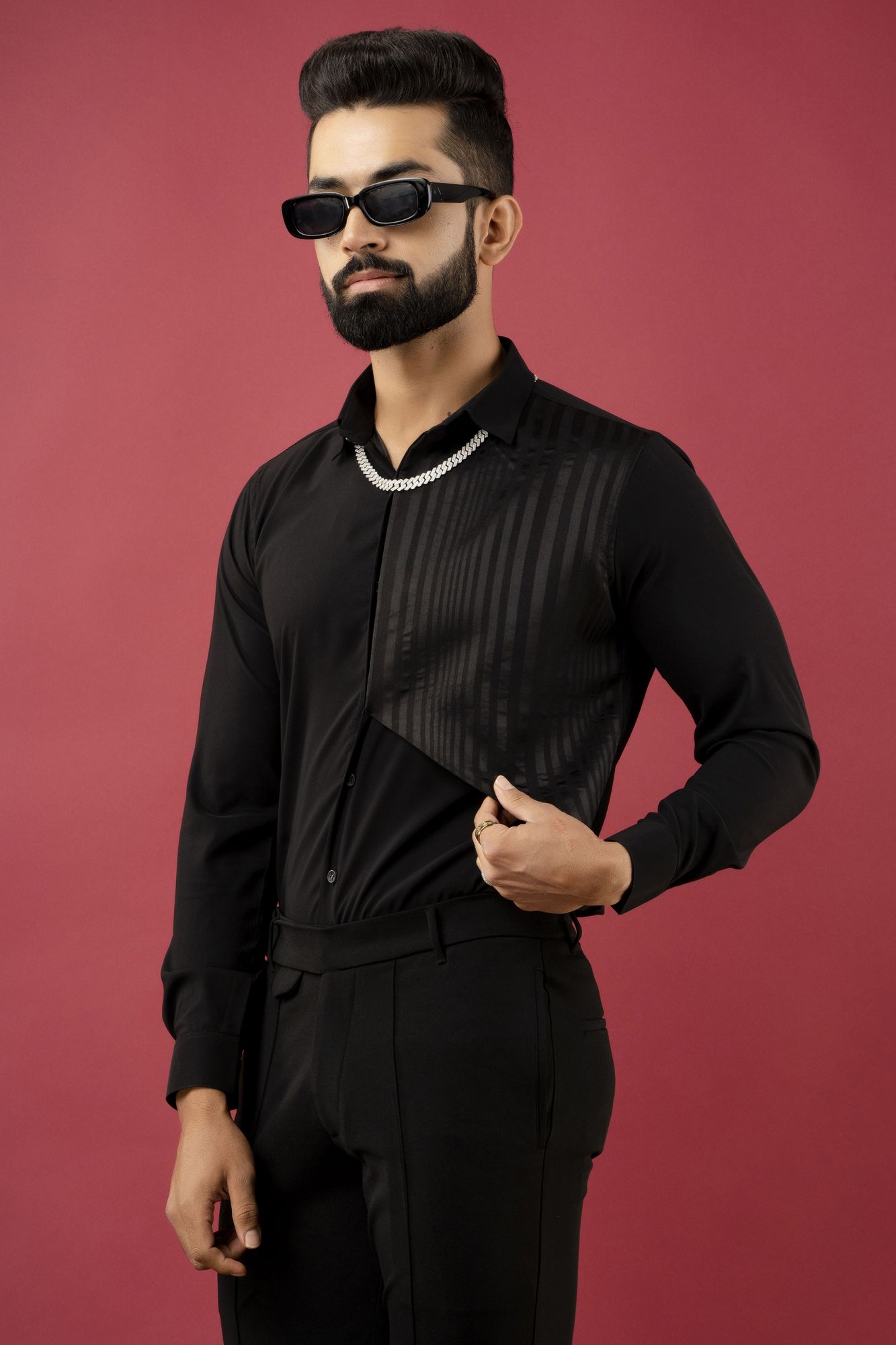 Black Pattern Shirt