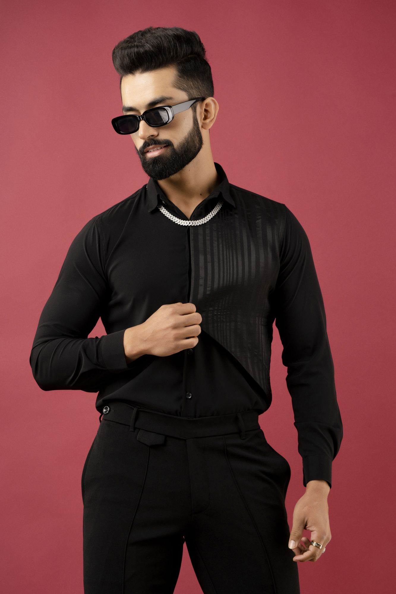 Black Pattern Shirt