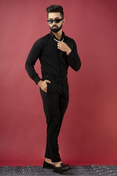 Black Pattern Shirt