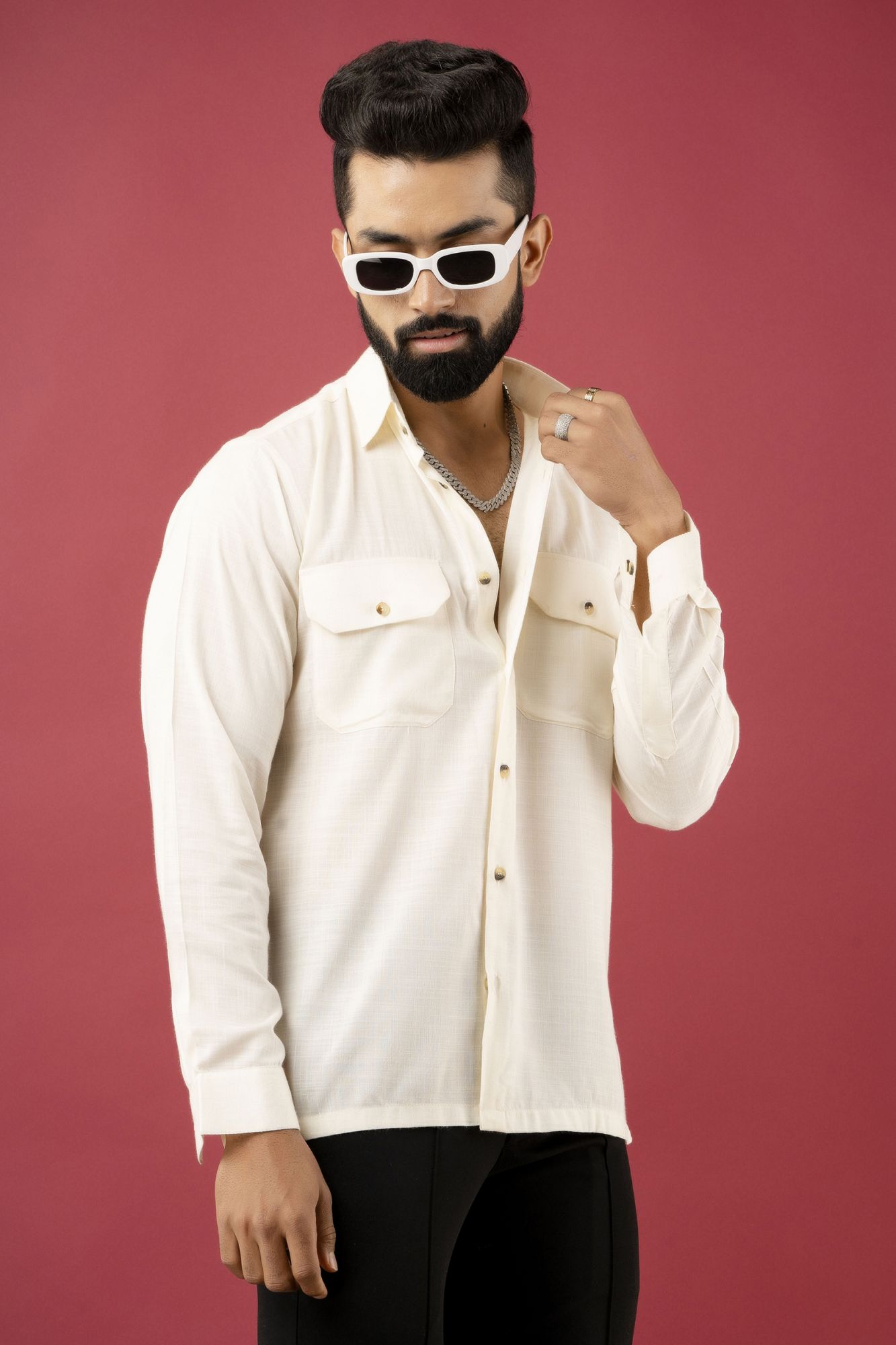 Off White Flowing Shirt