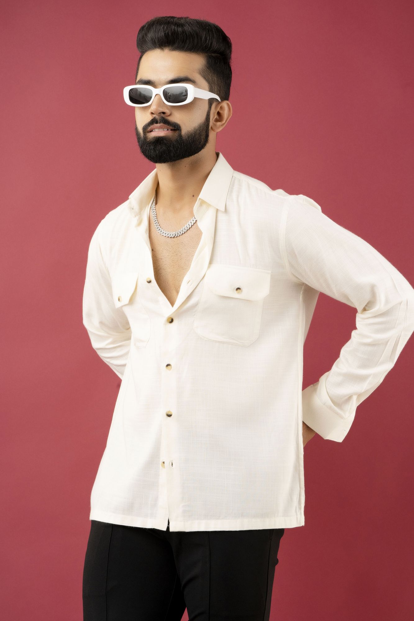 Off White Flowing Shirt