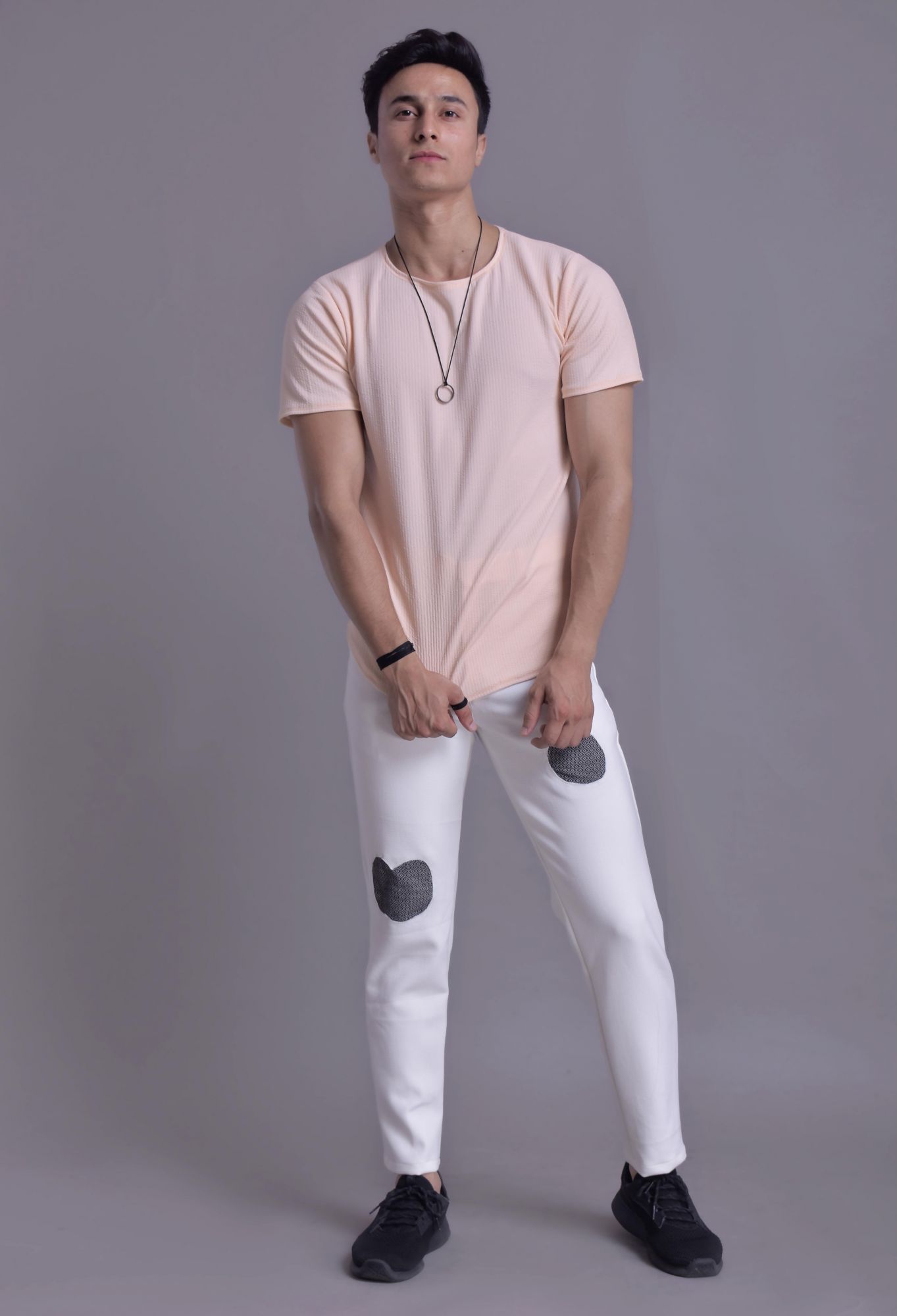 Mens Textured Basic Tshirt