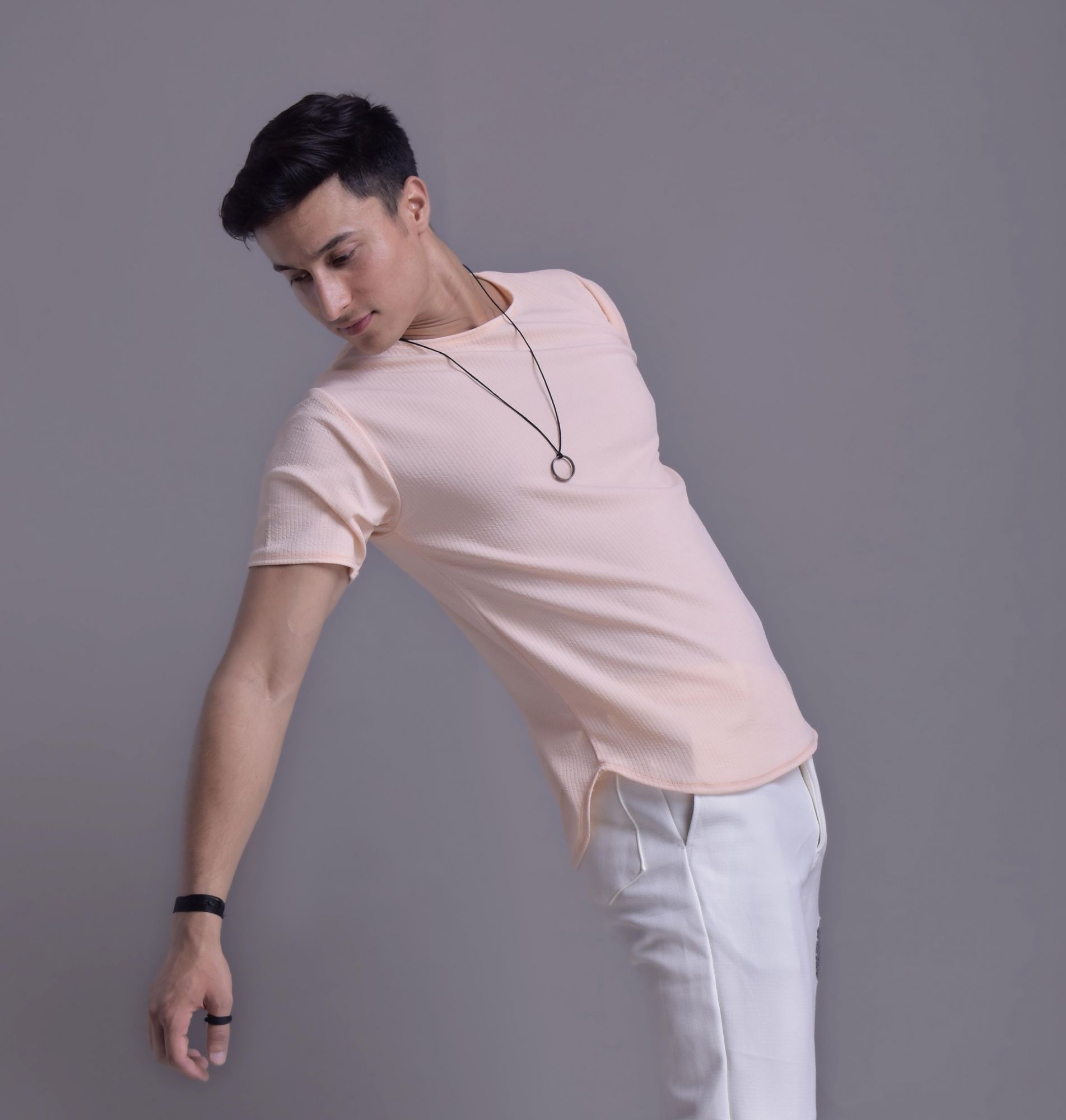 Mens Textured Basic Tshirt