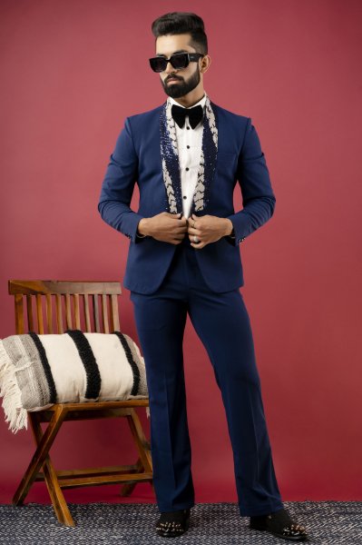 Blue Sequin Blazer