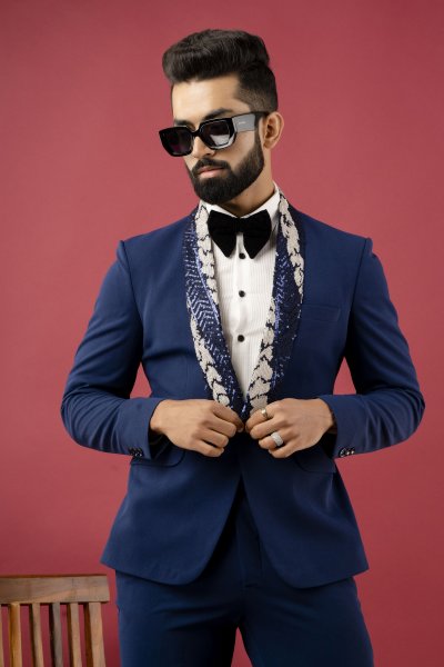 Blue Sequin Blazer