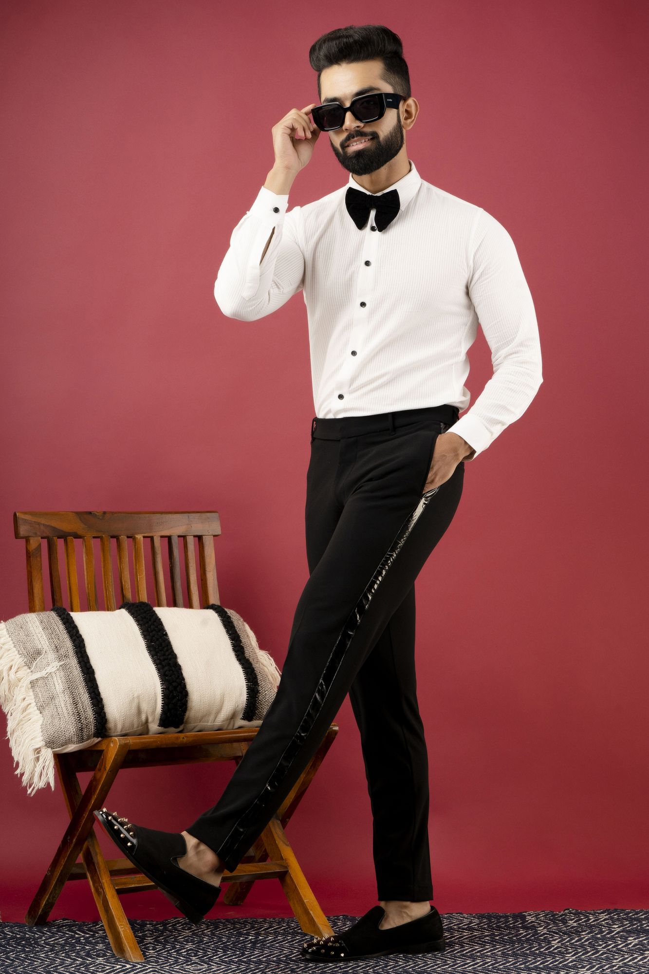 Black Side Taped Pants