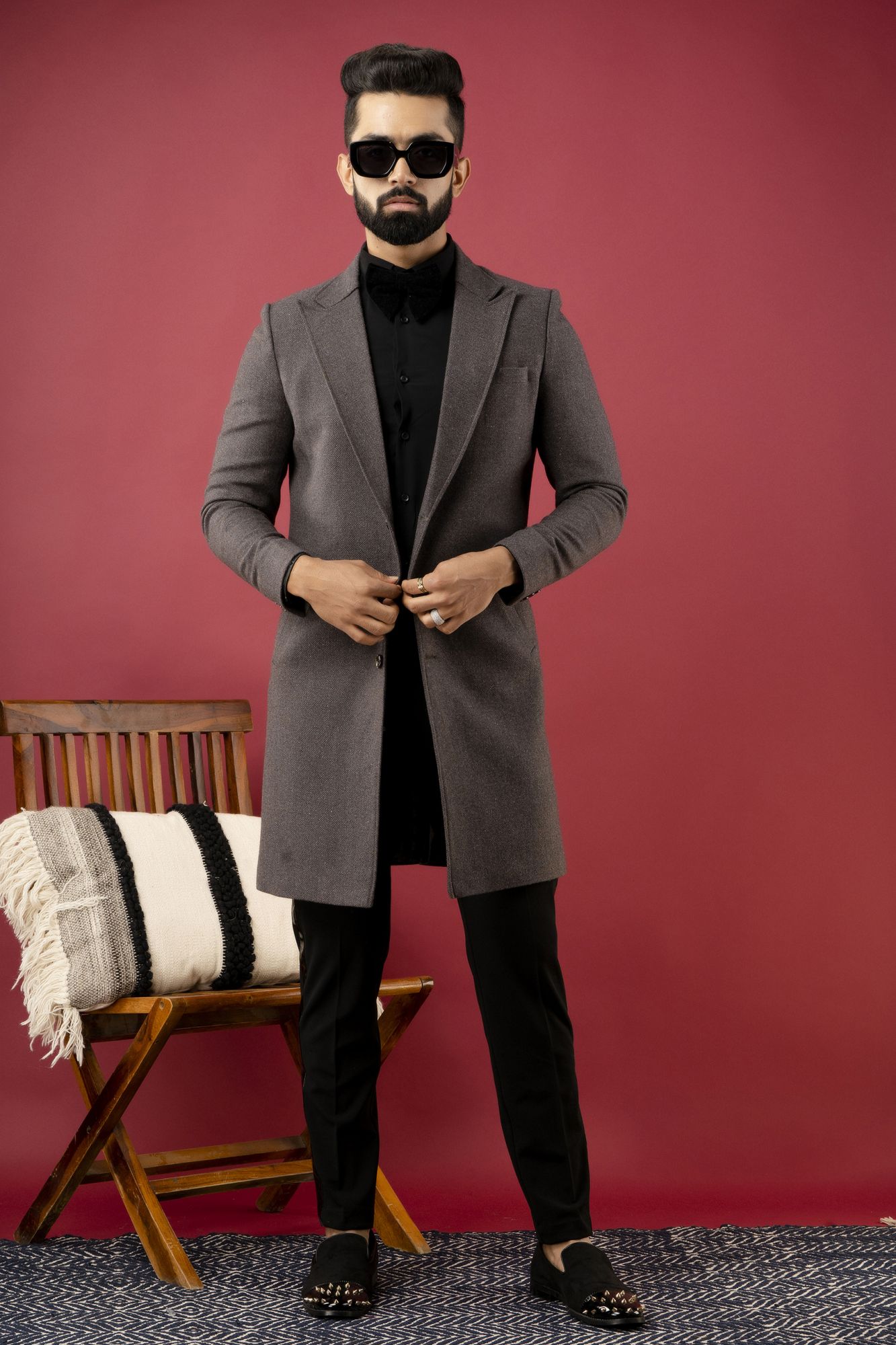 Grey Woolen Overcoat