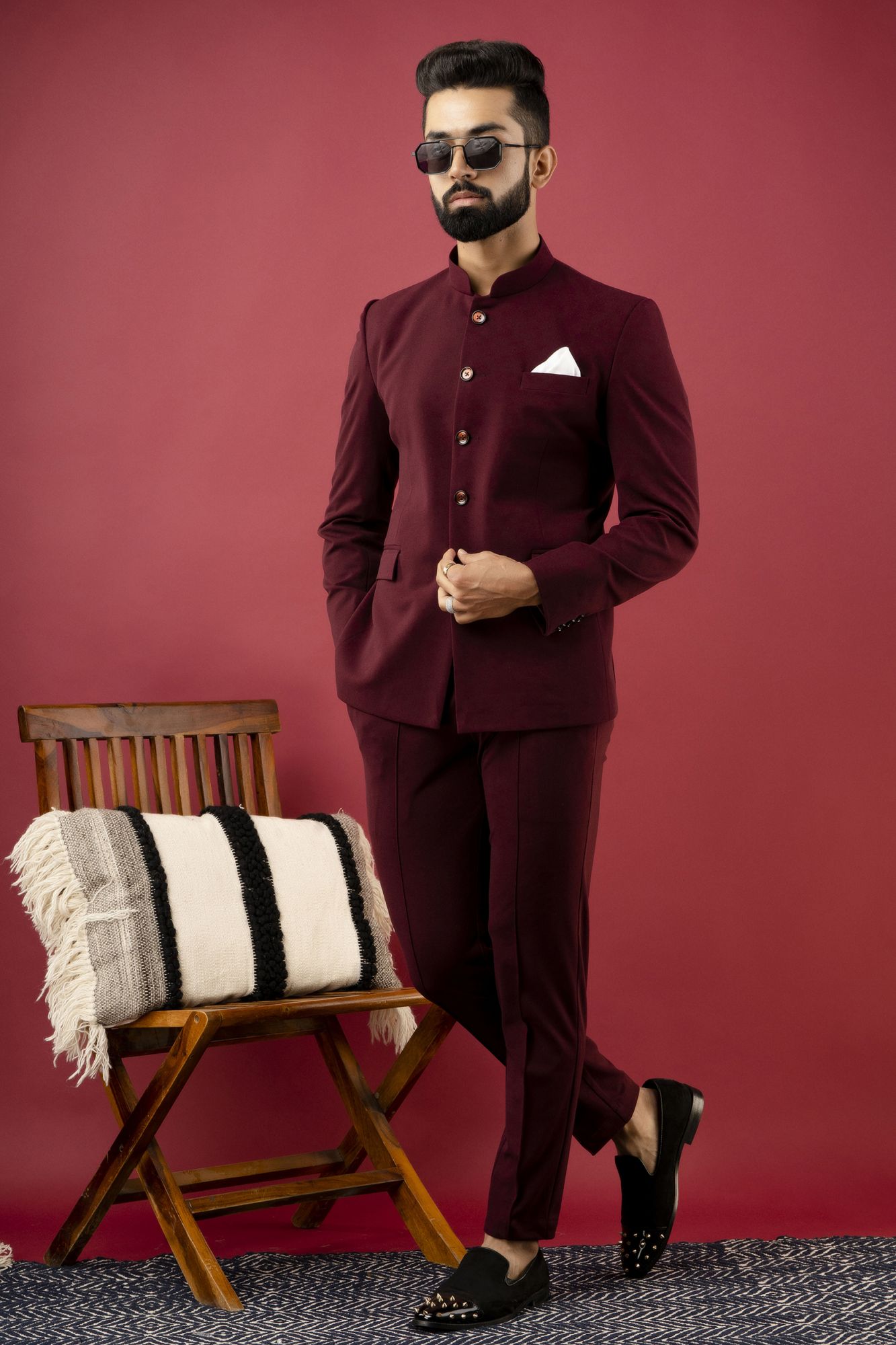 Bandhgala Coat In Hickory