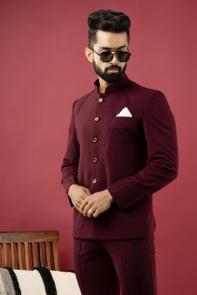 Bandhgala Coat In Hickory