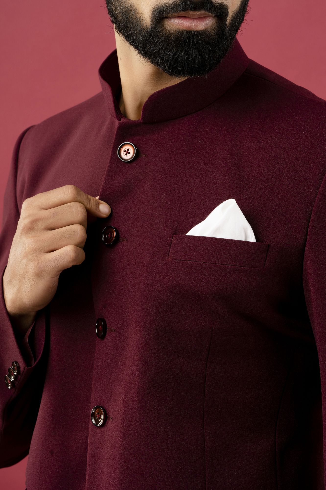 Bandhgala Coat In Hickory