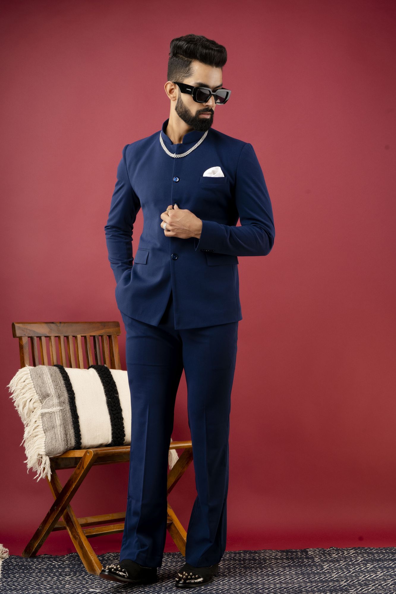 Bandhgala Coat In Blue