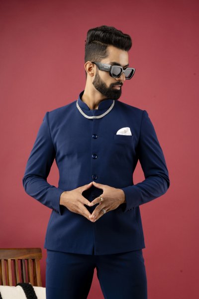 Bandhgala Coat In Blue