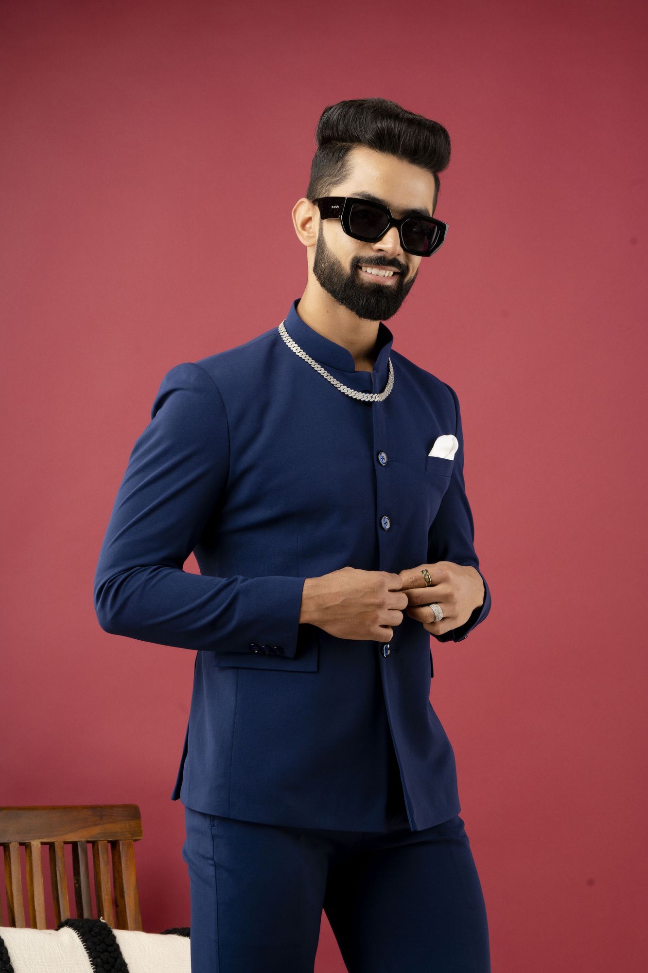 Bandhgala Coat In Blue