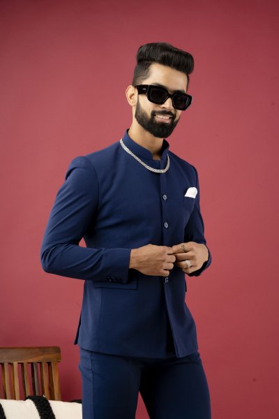 Bandhgala Coat In Blue