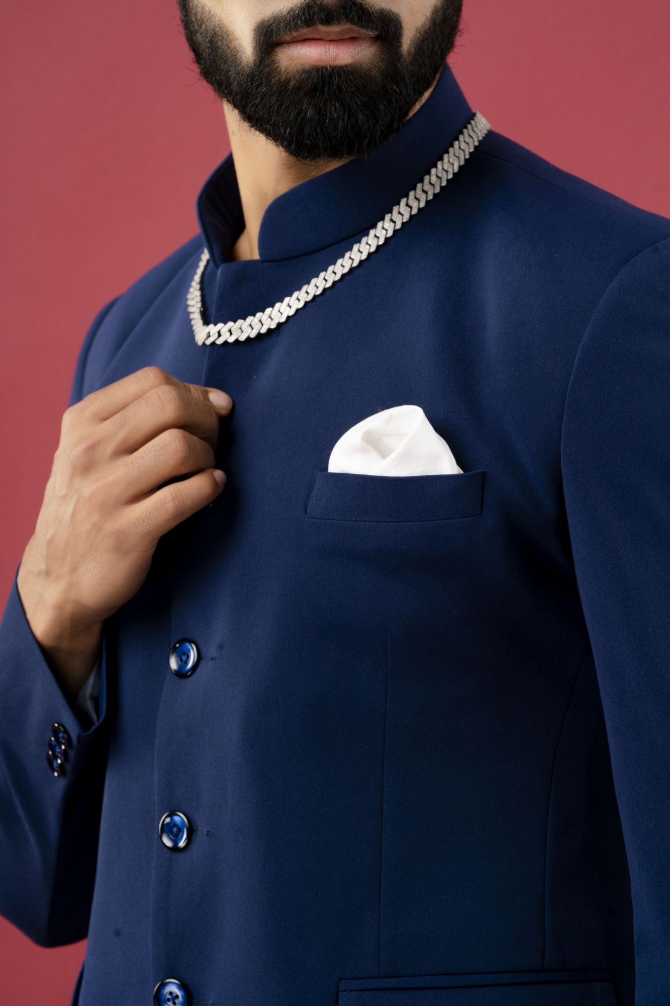 Bandhgala Coat In Blue