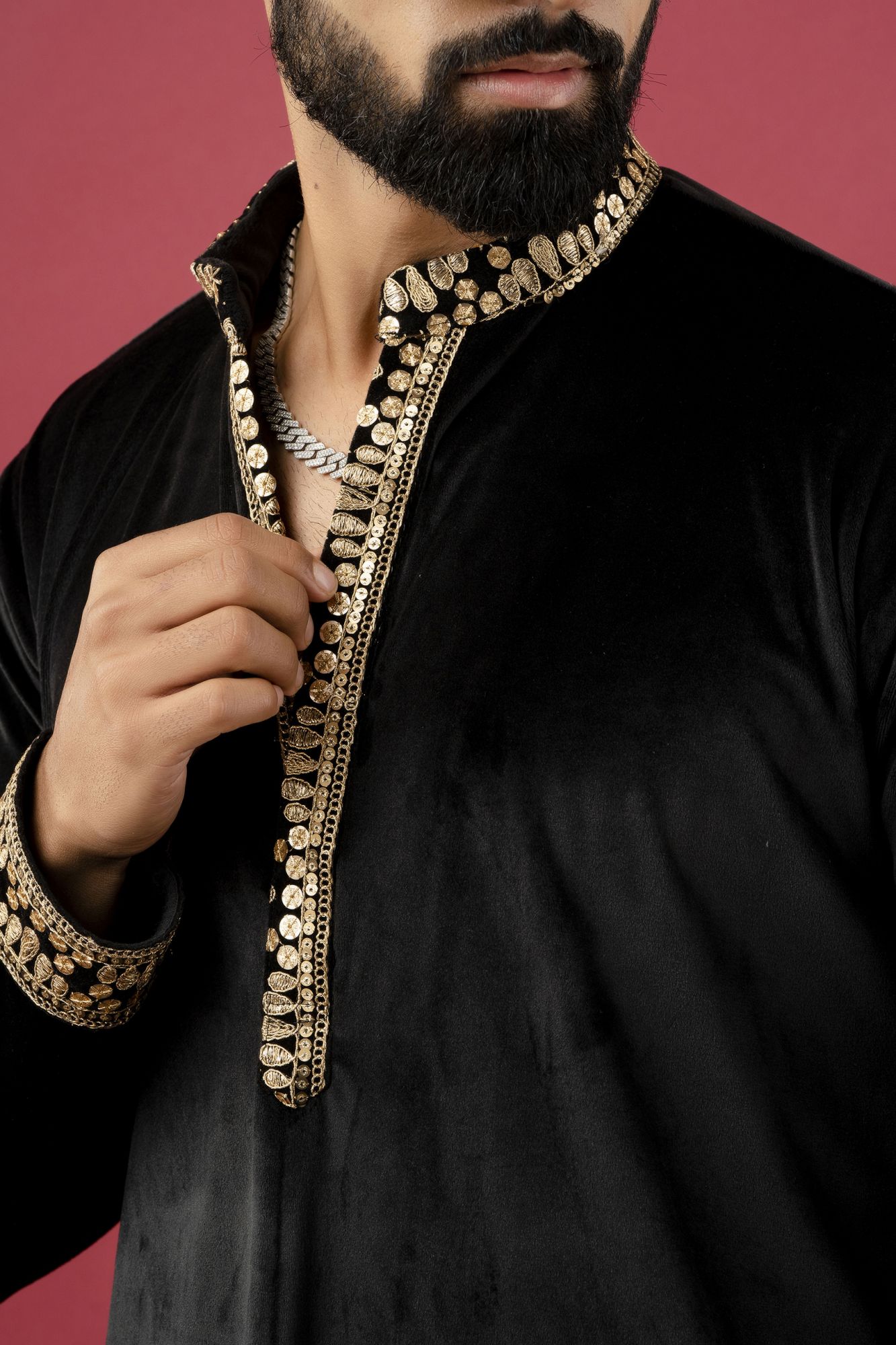Black Velvet Kurta