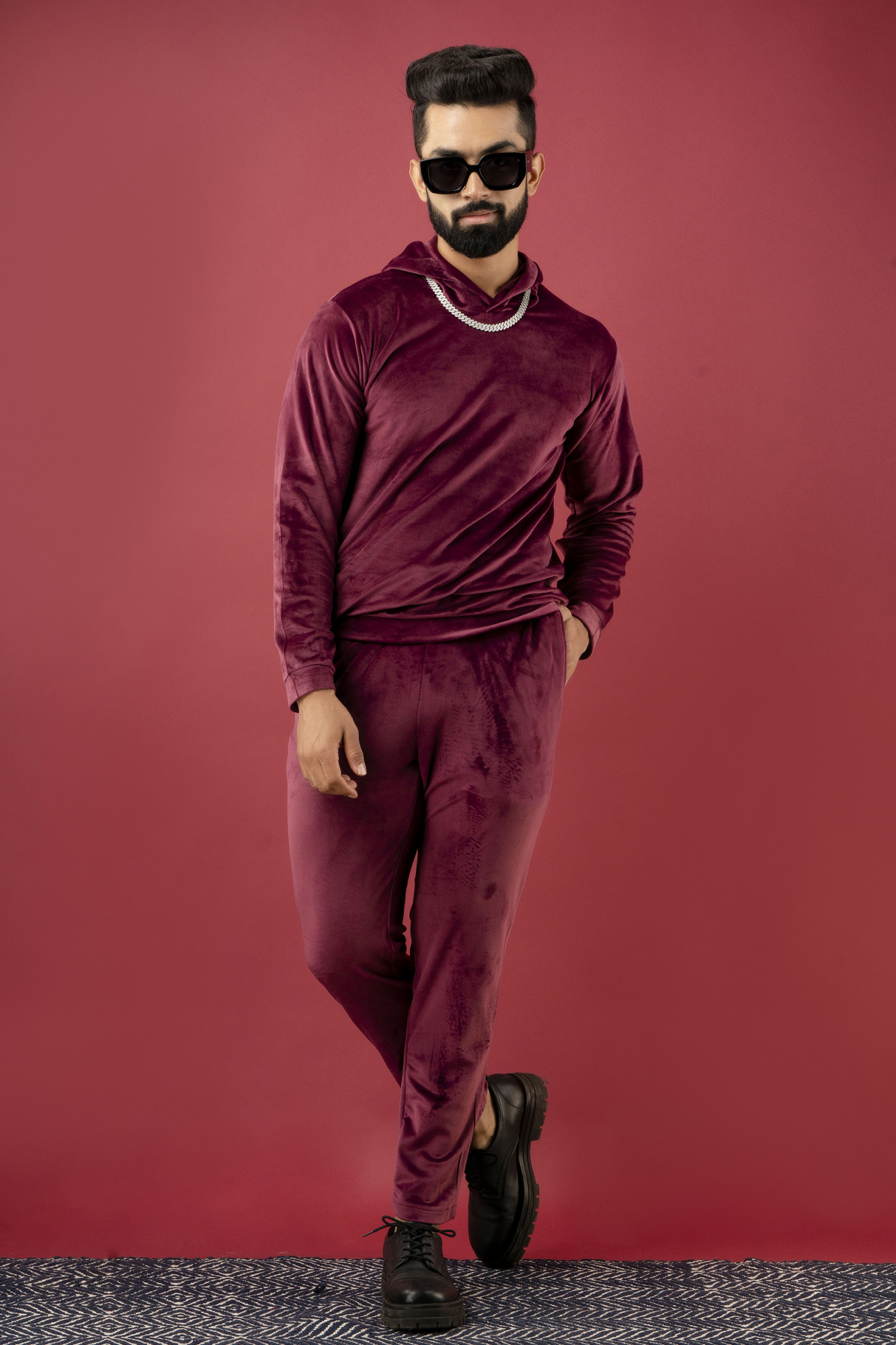 Wine velvet Joggers