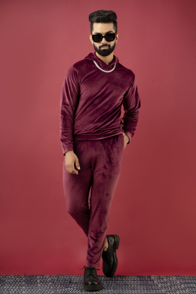 Wine velvet Joggers