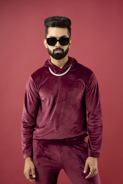 Wine Velvet Hoodie
