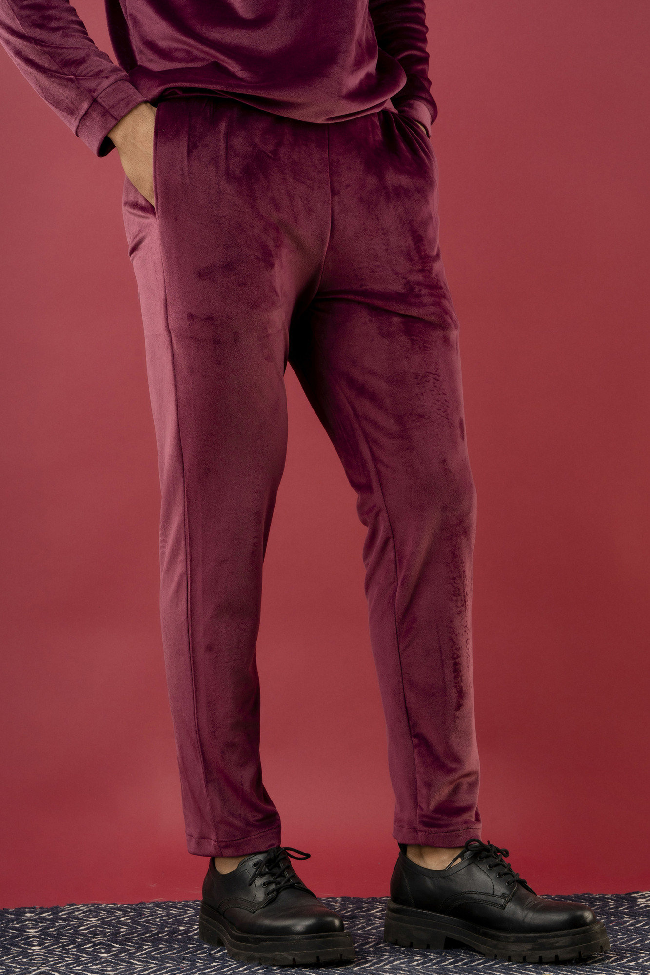 Wine velvet Joggers