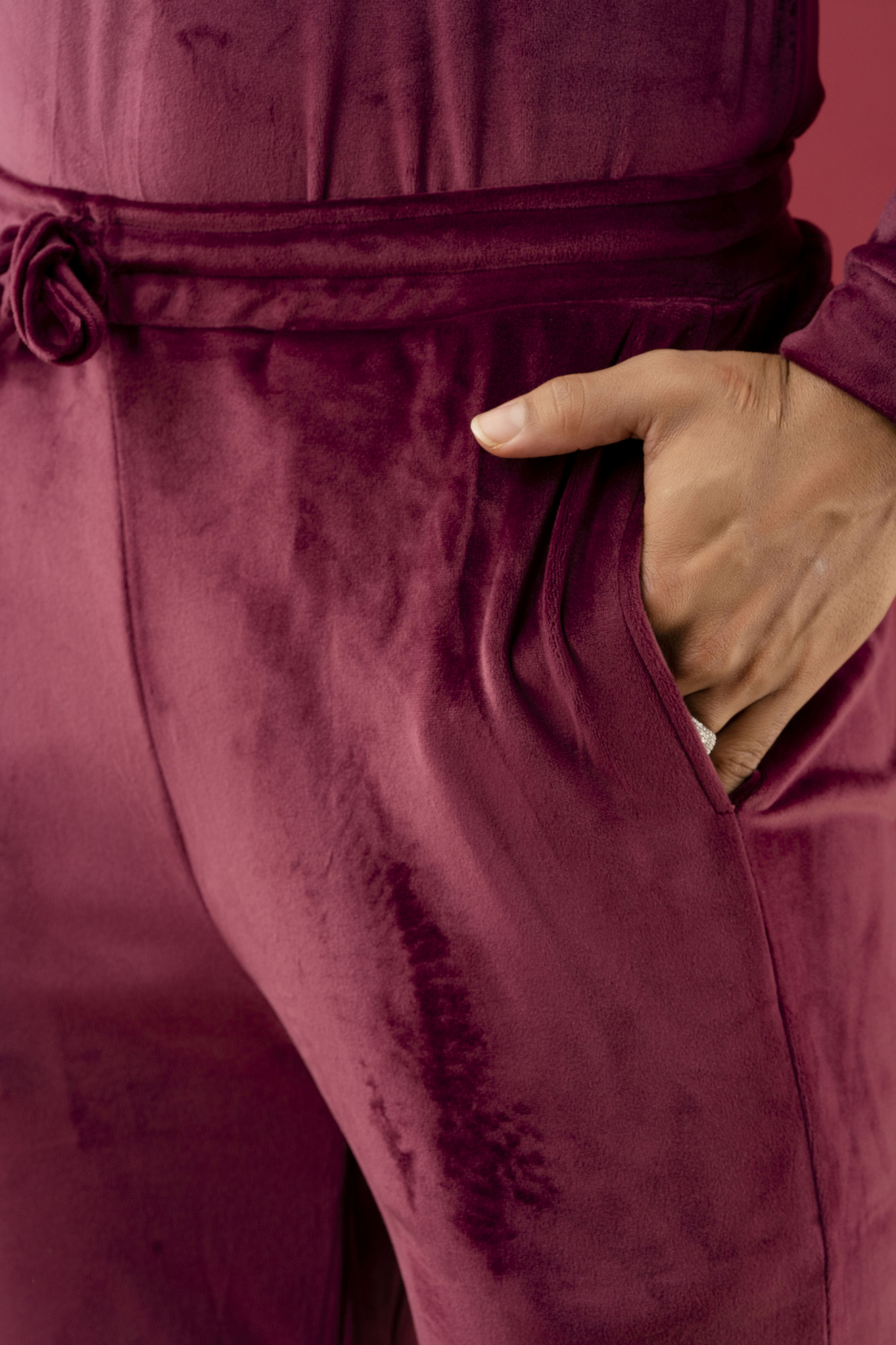 Wine velvet Joggers