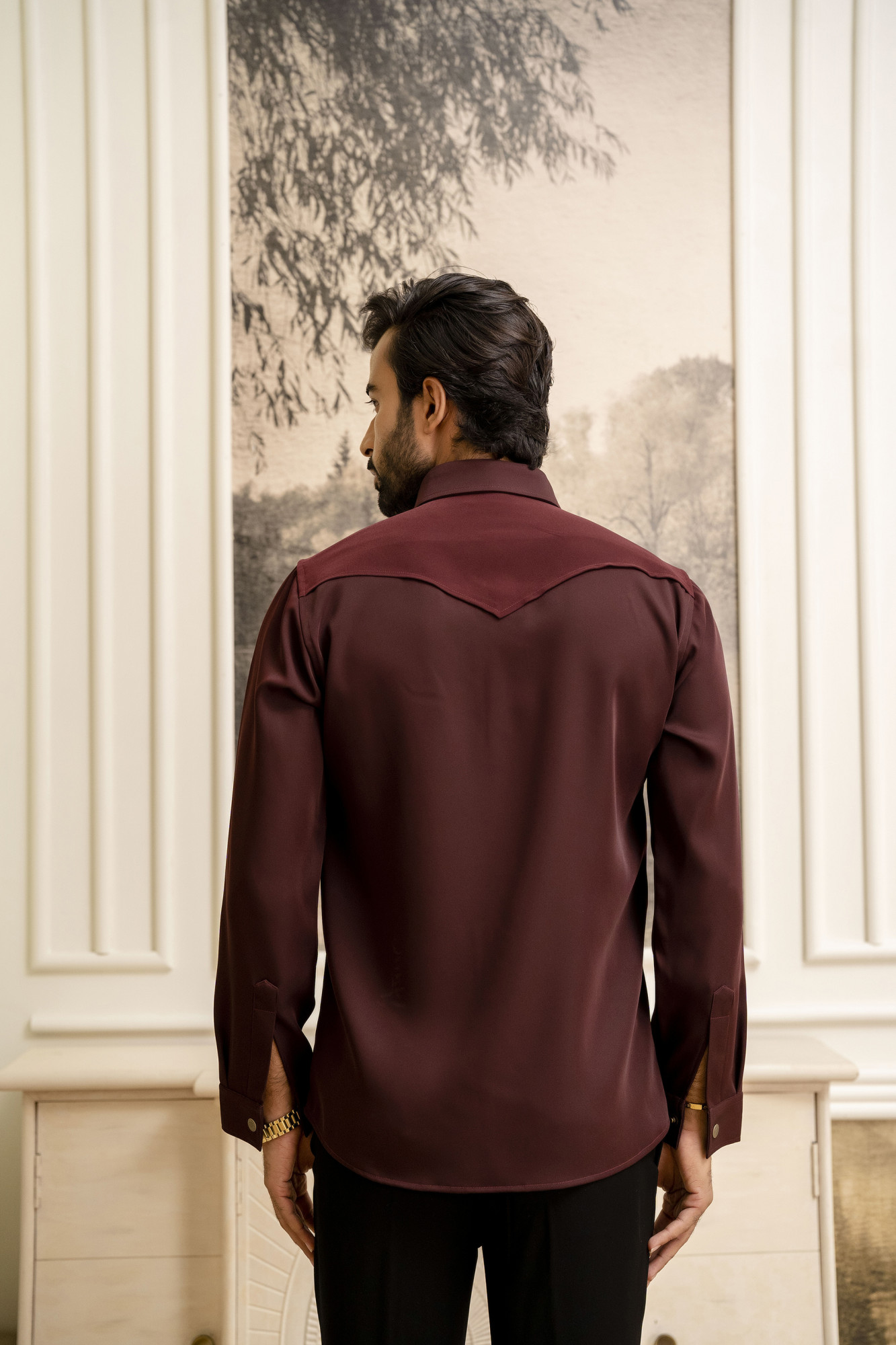 Pin Buckled Shacket In Wine