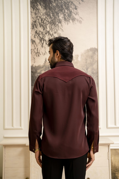 Pin Buckled Shacket In Wine