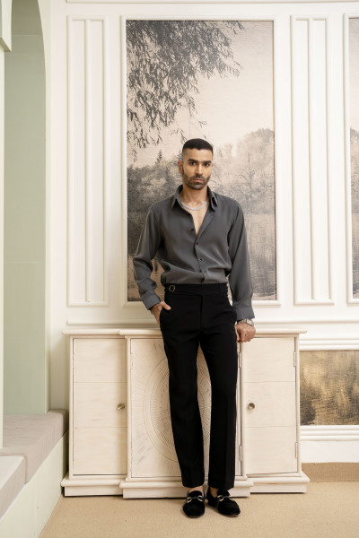 Premium Japanese Solid Formal Shirt In Grey