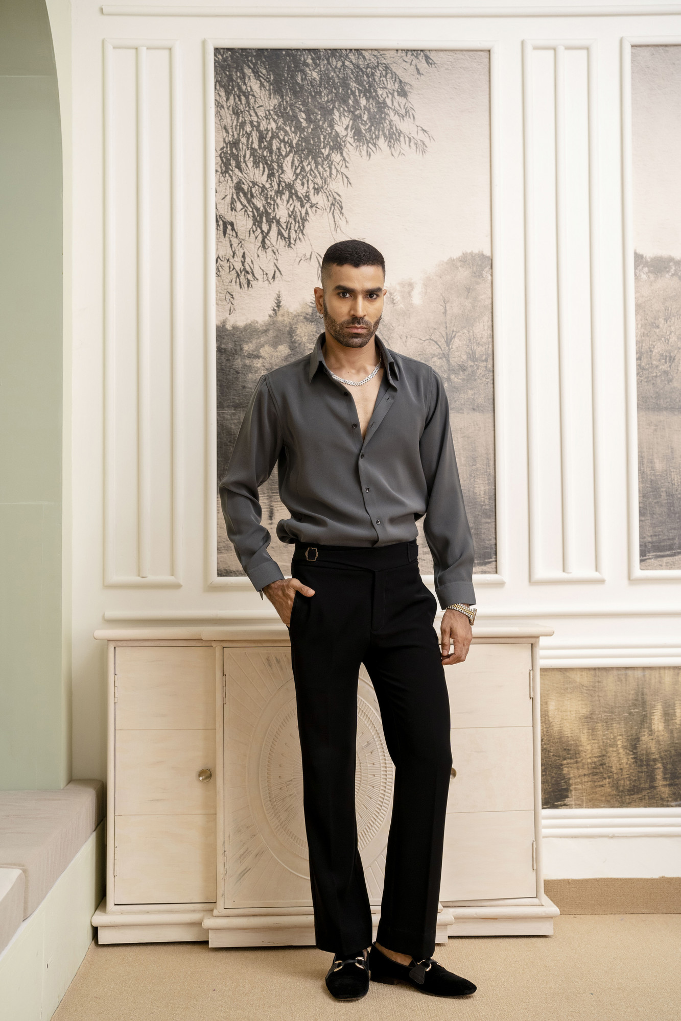 Premium Japanese Solid Formal Shirt In Grey