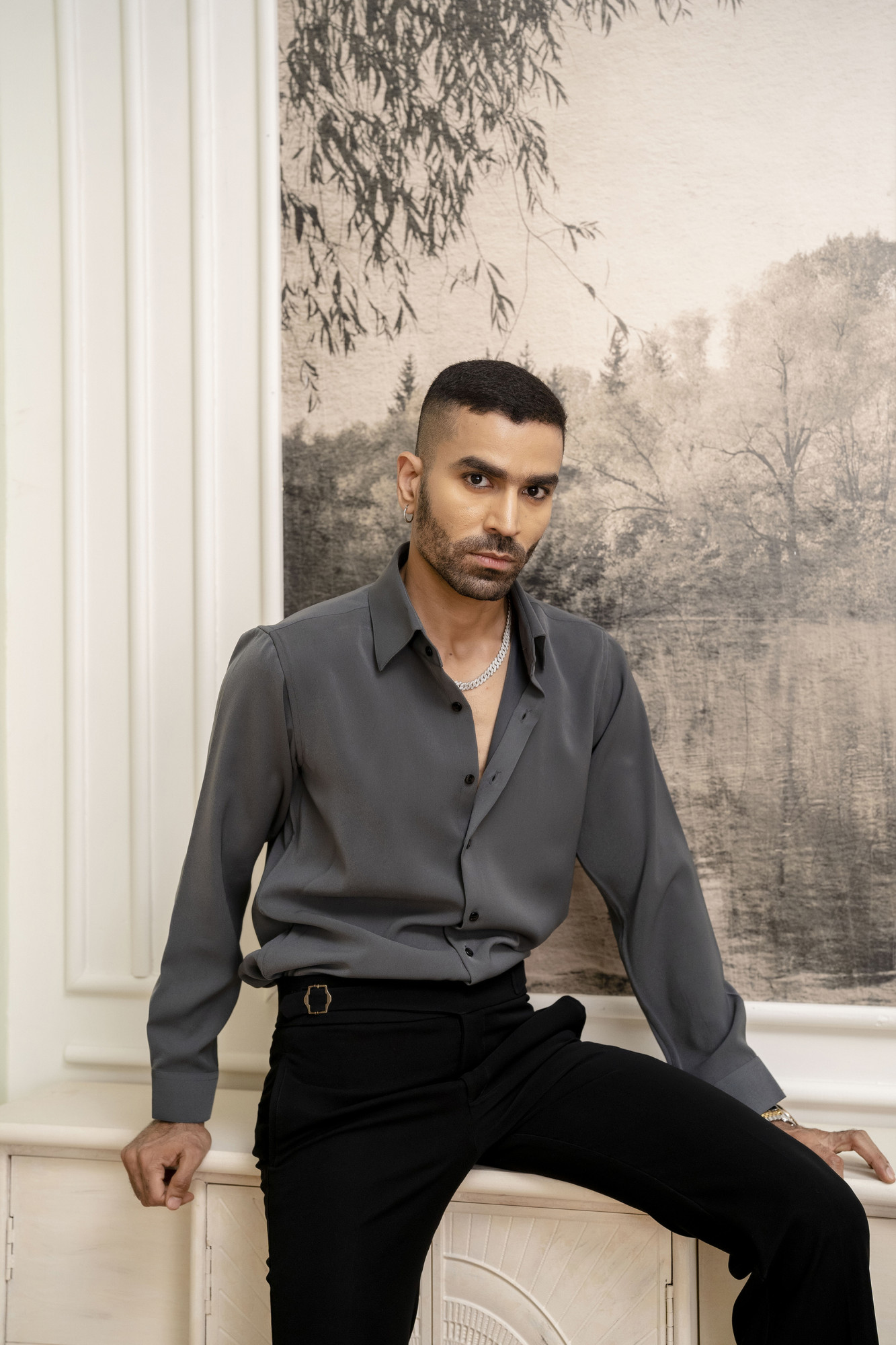 Premium Japanese Solid Formal Shirt In Grey