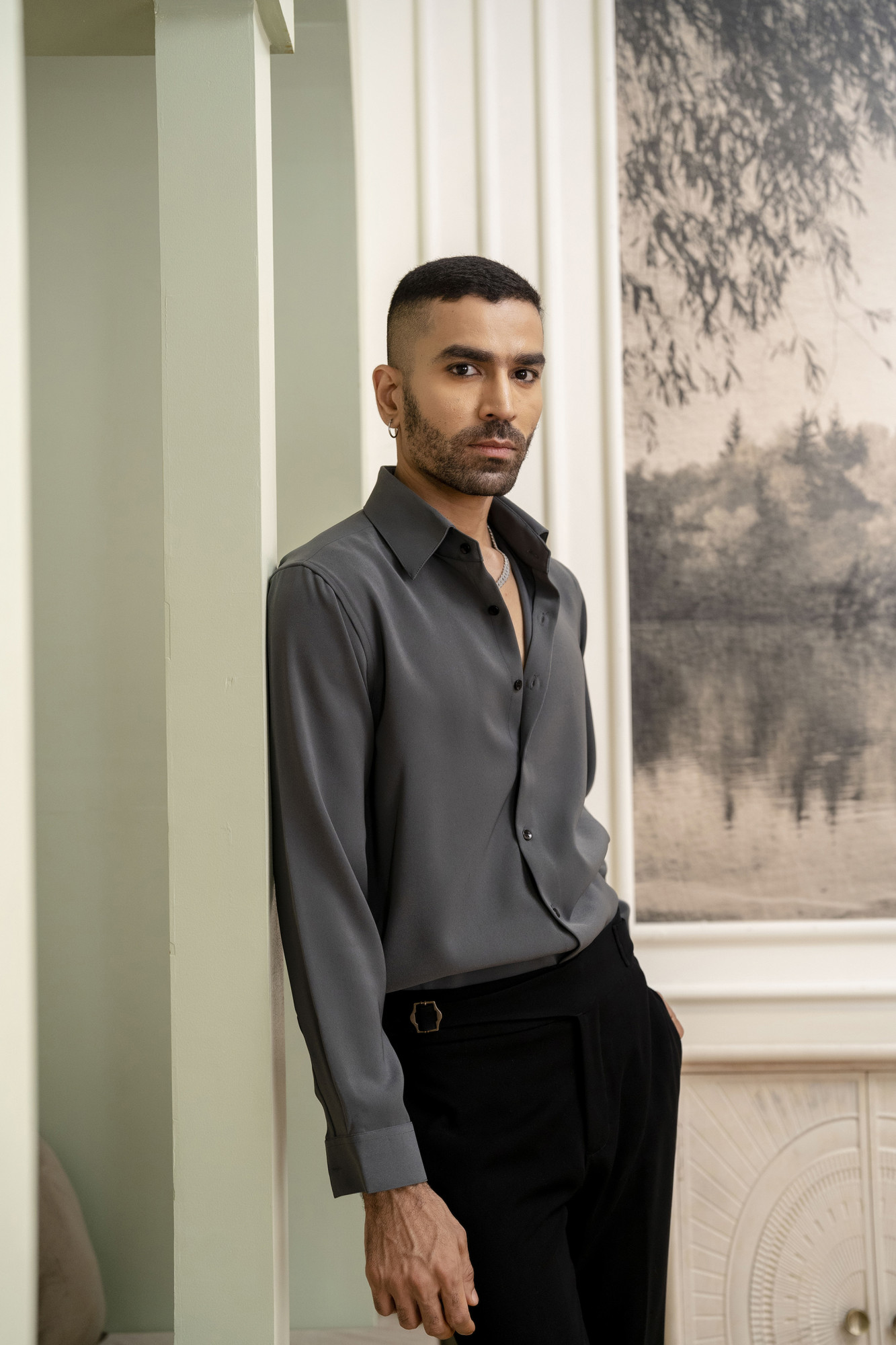 Premium Japanese Solid Formal Shirt In Grey