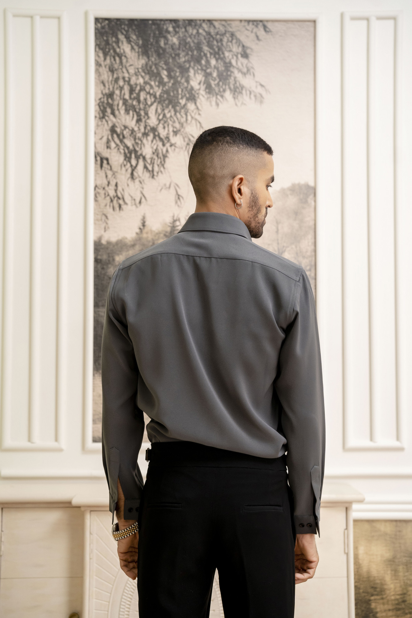 Premium Japanese Solid Formal Shirt In Grey