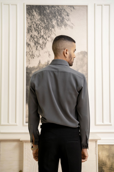 Premium Japanese Solid Formal Shirt In Grey