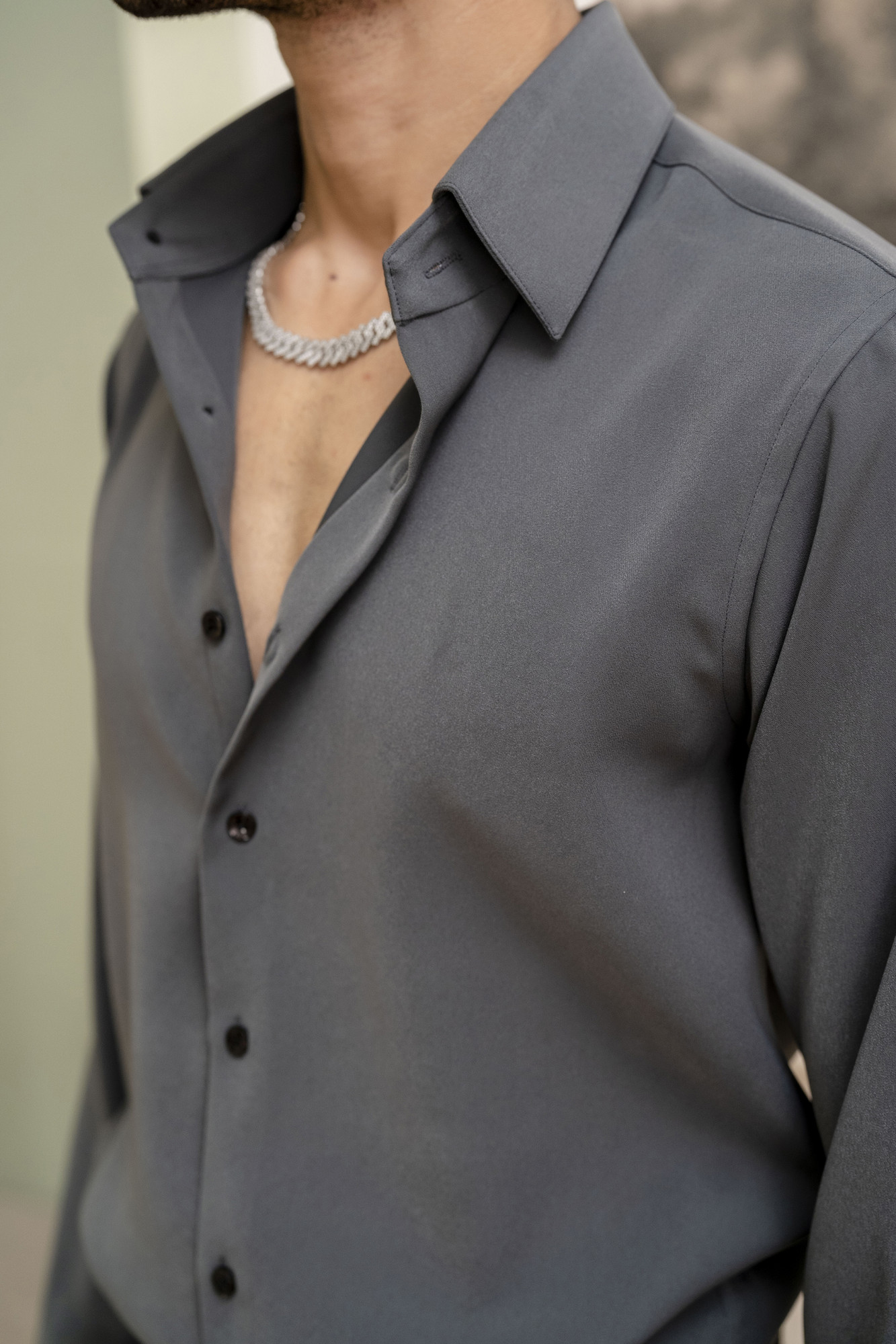 Premium Japanese Solid Formal Shirt In Grey
