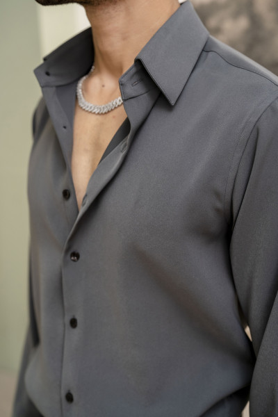 Premium Japanese Solid Formal Shirt In Grey