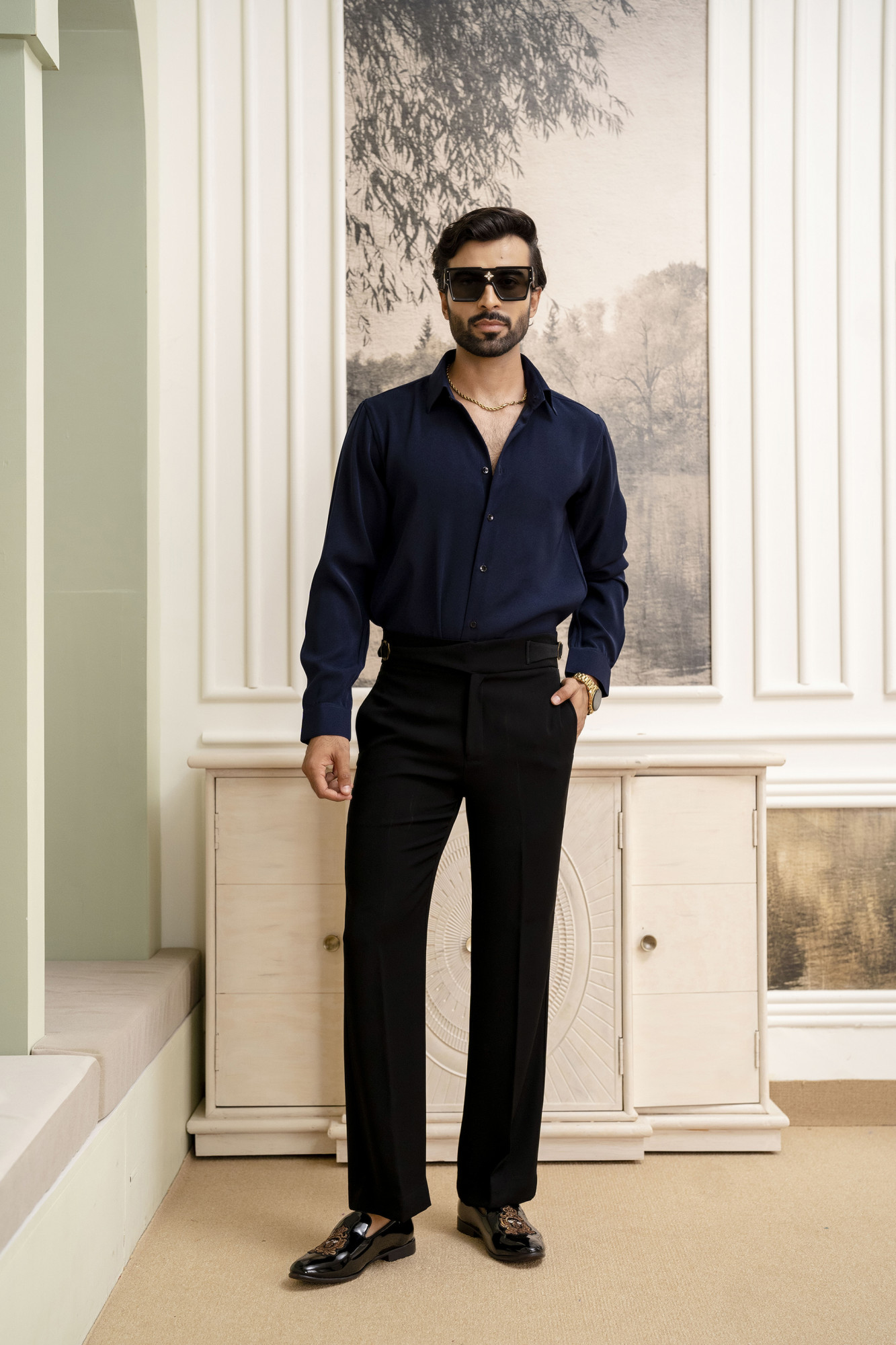 Premium Japanese Solid Formal Shirt In Blue