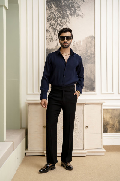 Premium Japanese Solid Formal Shirt In Blue