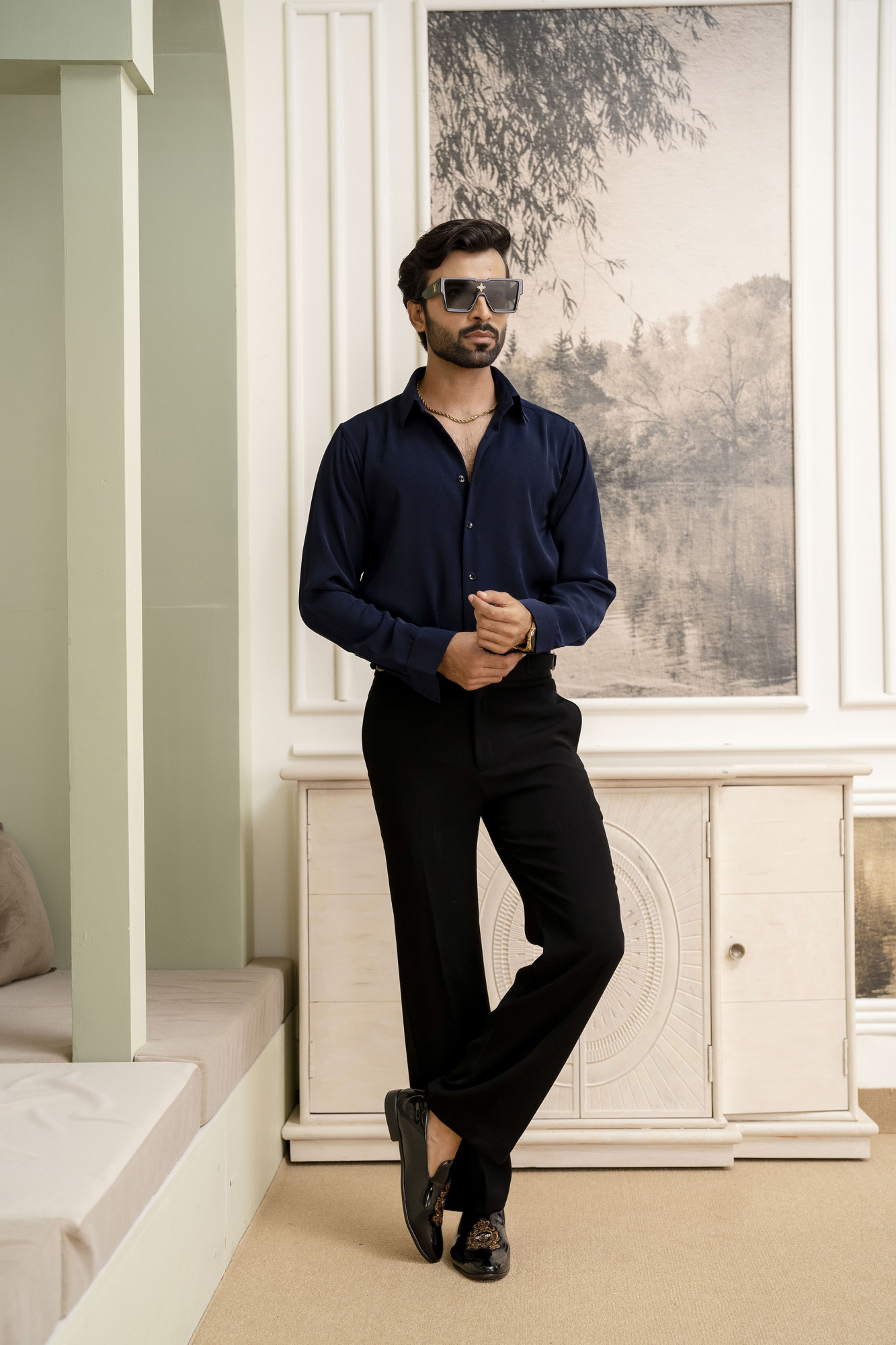 Premium Japanese Solid Formal Shirt In Blue