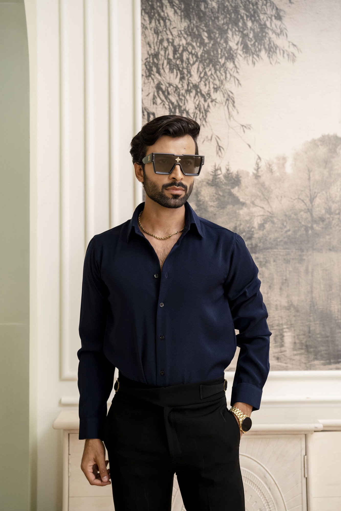 Premium Japanese Solid Formal Shirt In Blue