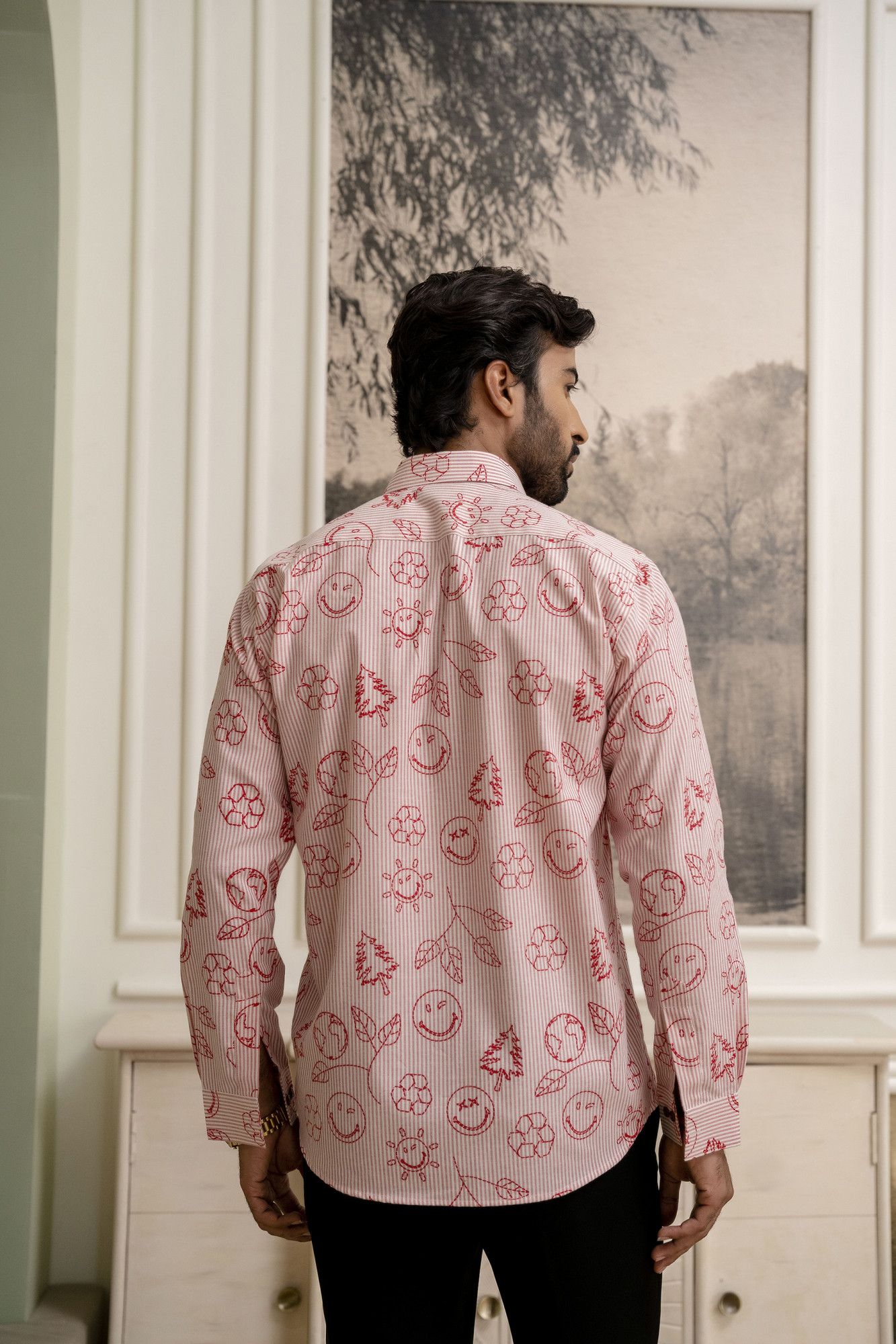 Smiley Striped Shirt In Pink