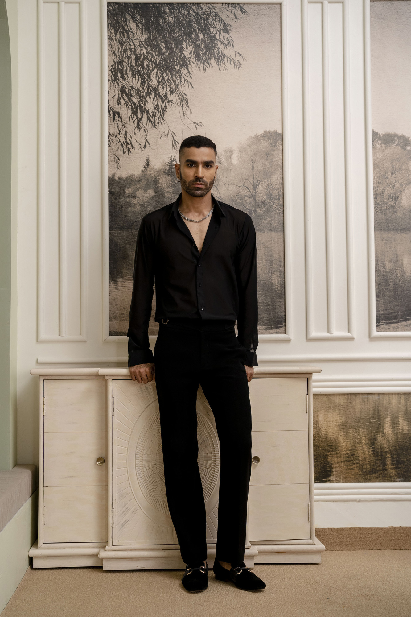 Net Trans Shirt In Black