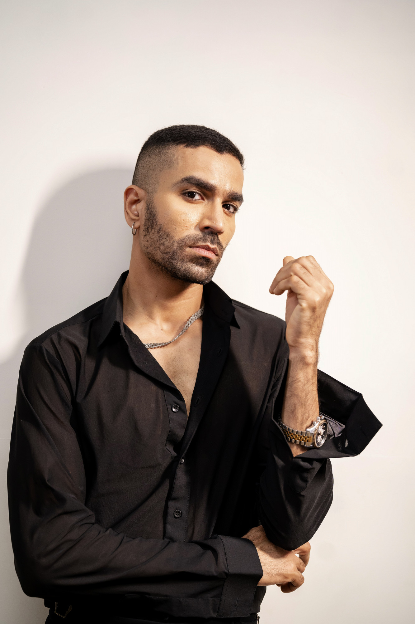 Net Trans Shirt In Black