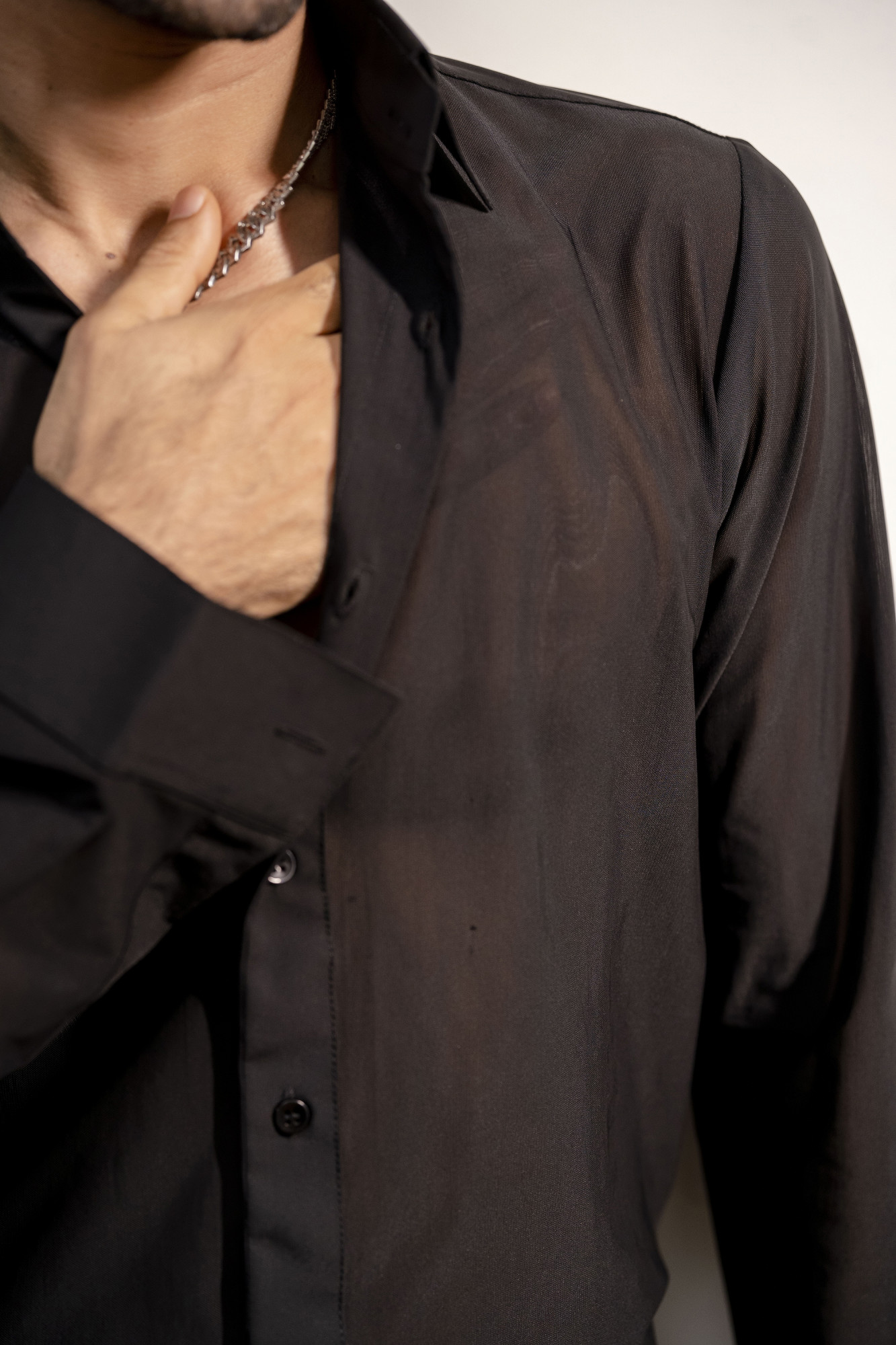 Net Trans Shirt In Black