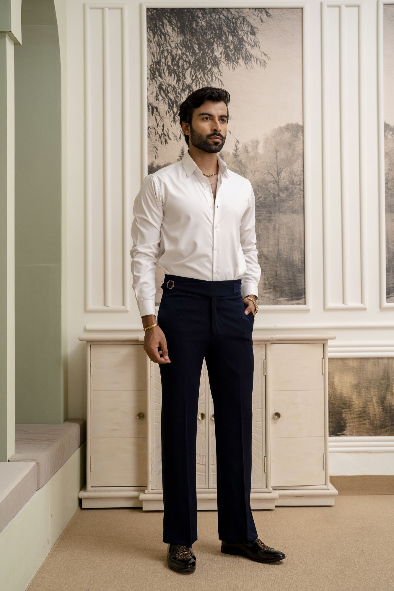 Zed Blue Japanese Bootcut Fit Gurkha Pants