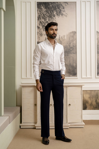 Zed Blue Japanese Bootcut Fit Gurkha Pants